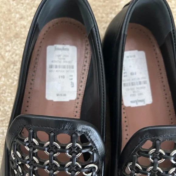 Alaïa Grommet Black Leather Loafers - Picture 6 of 9